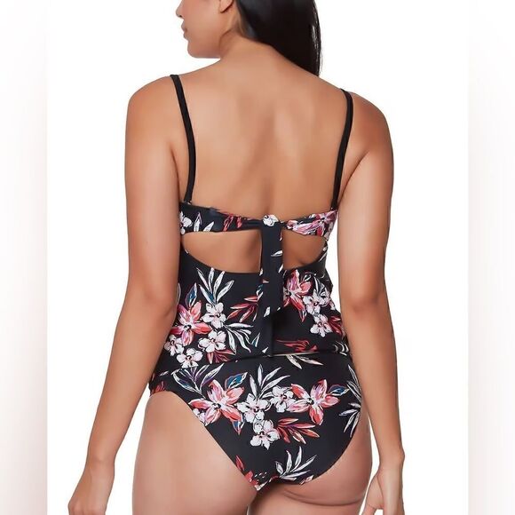 Bar III Tropical Escape Floral Print Bandeau Neck Tankini Top Multicolor… - Picture 2 of 15